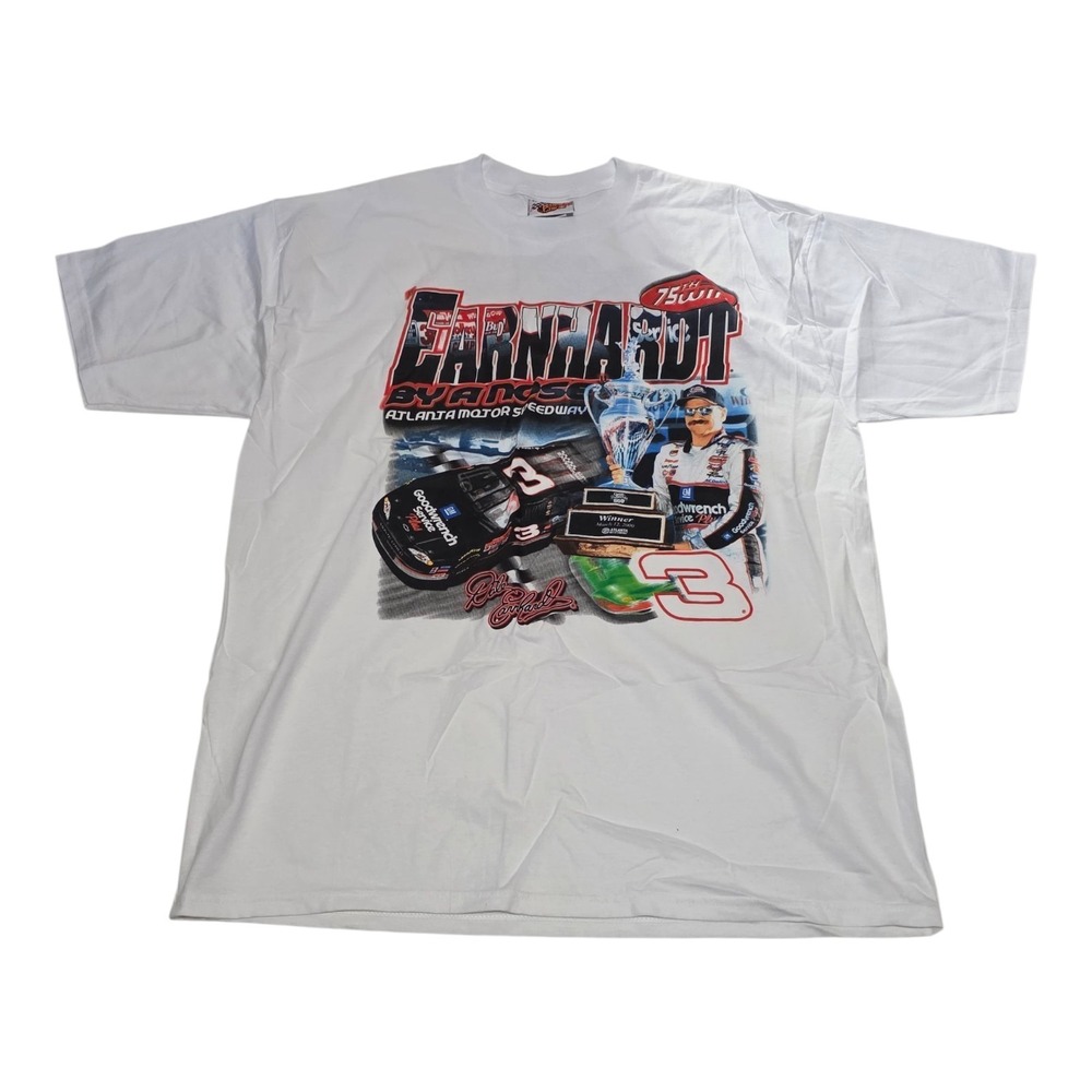 NWOT Vintage 2000 Dale Earnhardt NASCAR Winner's Circle T-Shirt XL White Atlanta